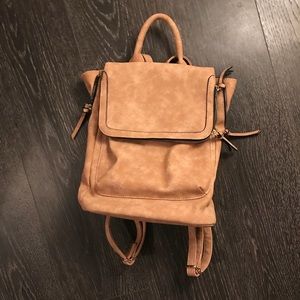Faux leather mini backpack